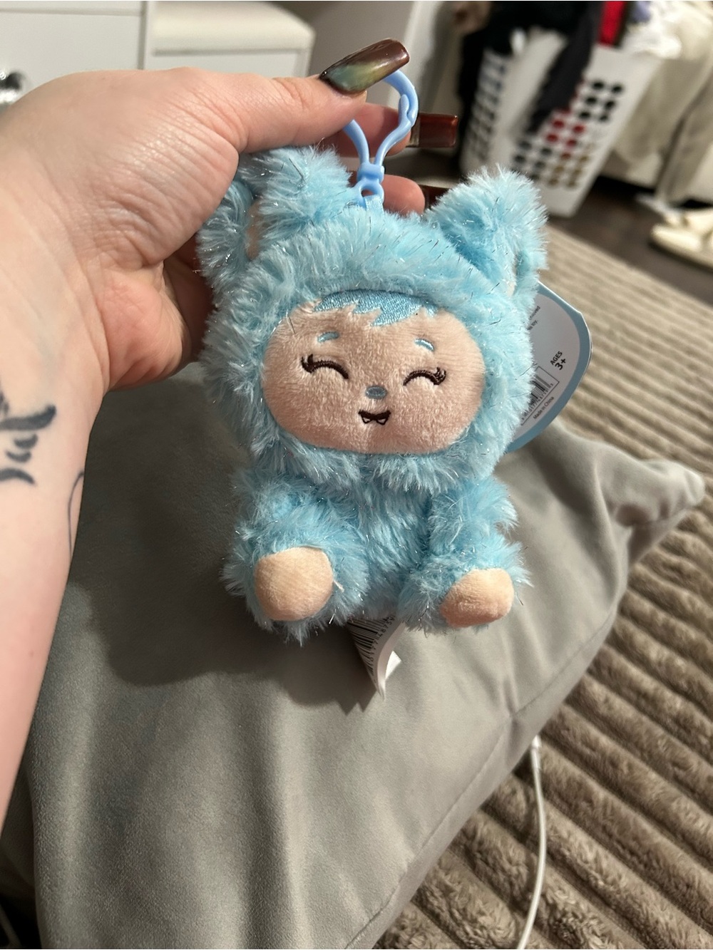 Plush Blue Small key charm